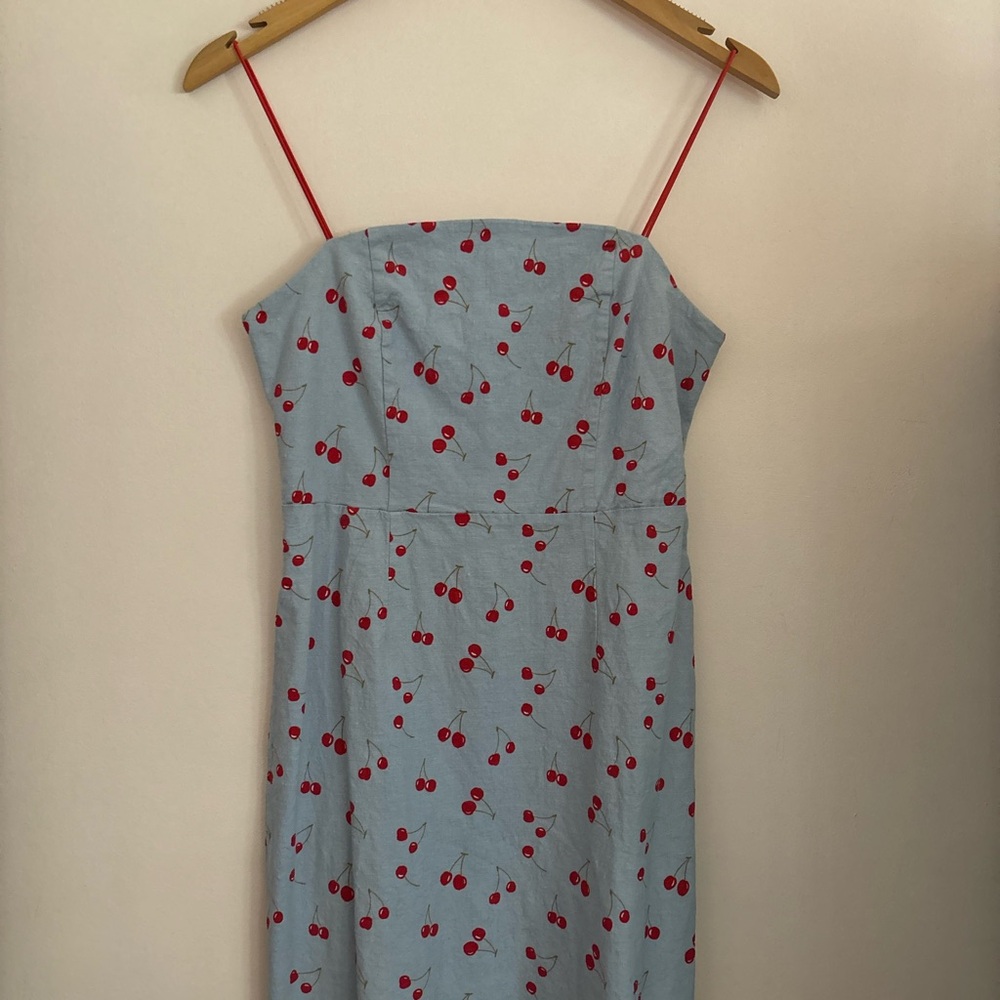 Urban Outfitters Cherry Print Blue mini Dress